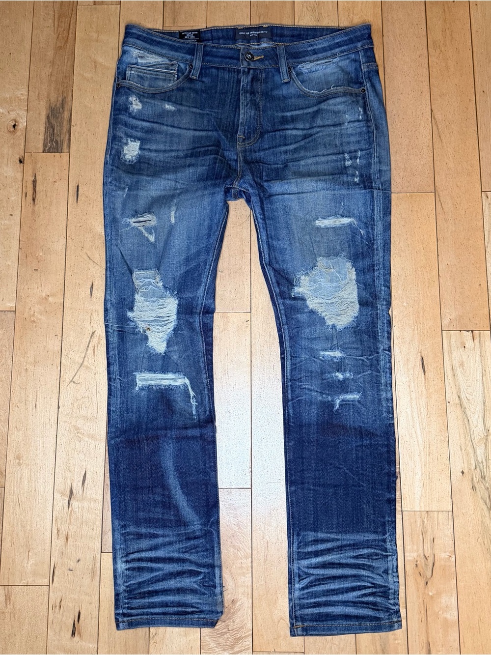 Cult Of Individuality Jeans Blue Punk Skinny Distressed Stretch Men’s 36